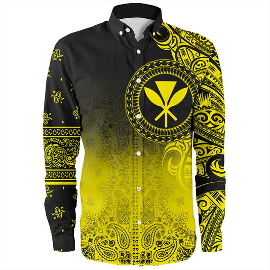 Hawaii Long Sleeve Shirt Custom Kanaka Paisley Style