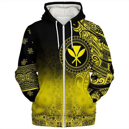 Hawaii Sherpa Hoodie Custom Kanaka Paisley Style