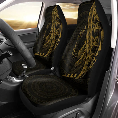 Kanaka Car Seat Covers - Custom Personalised Polynesian Pattern Style Gold  Color