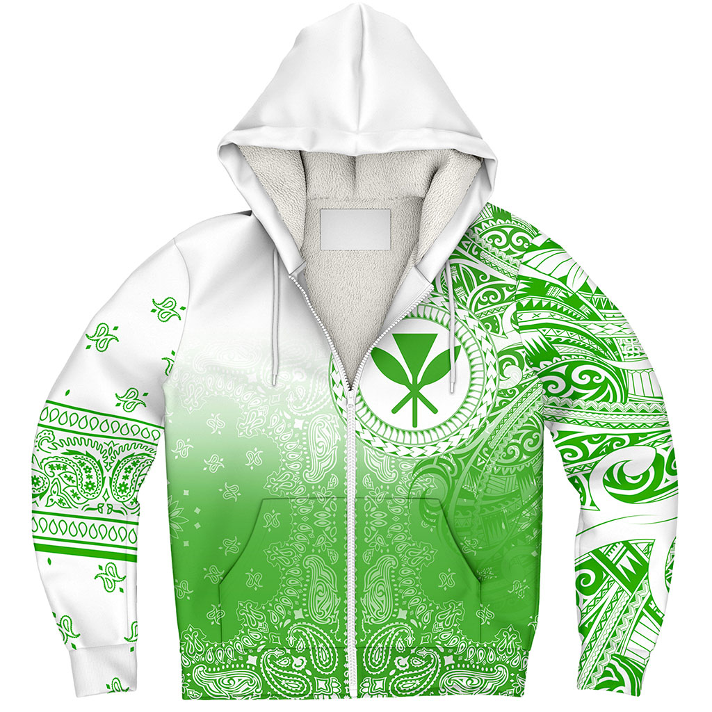 Hawaii Sherpa Hoodie Custom Kanaka Paisley Style