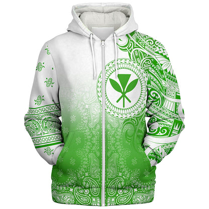 Hawaii Sherpa Hoodie Custom Kanaka Paisley Style