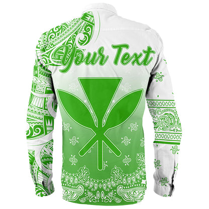 Hawaii Long Sleeve Shirt Custom Kanaka Paisley Style