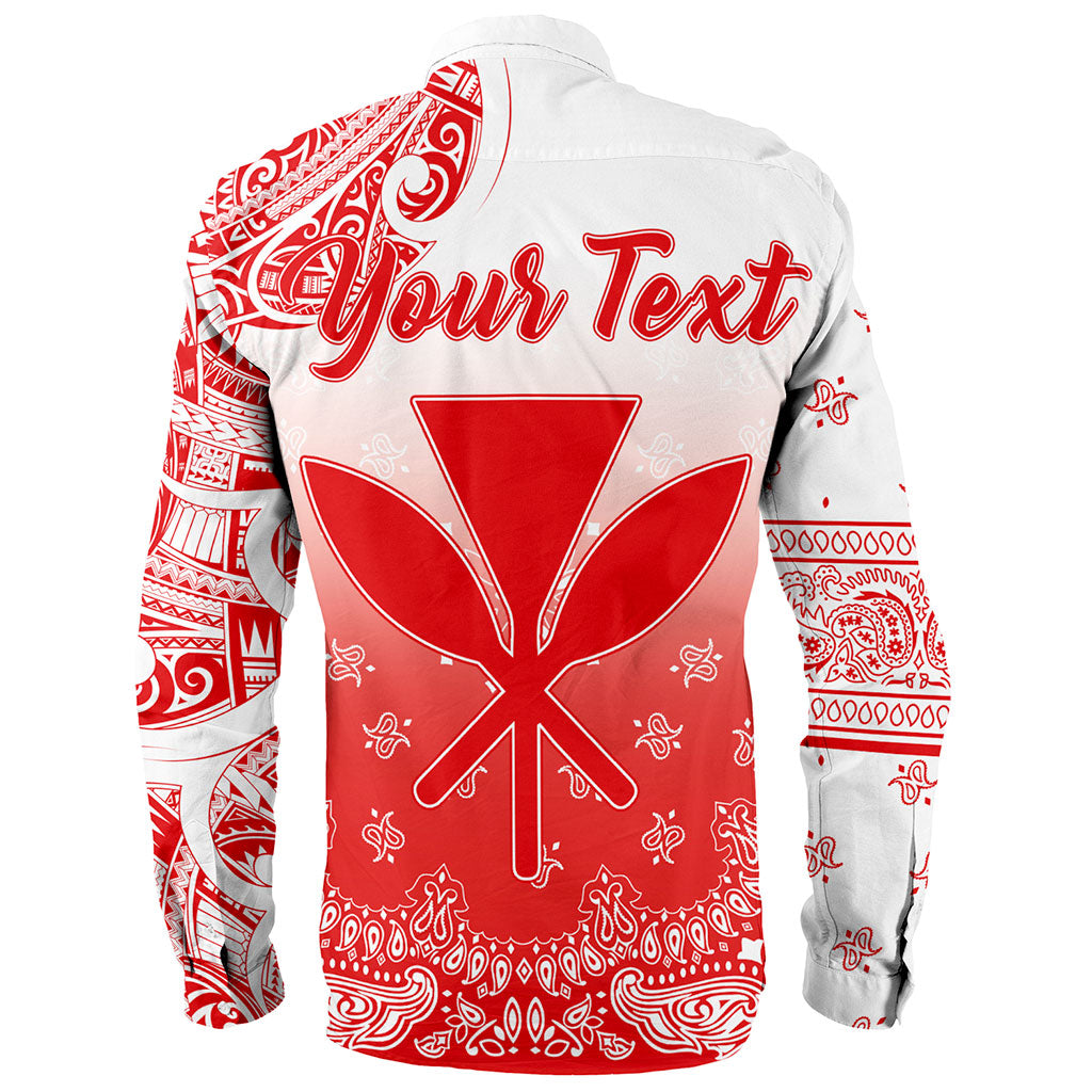 Hawaii Long Sleeve Shirt Custom Kanaka Paisley Style
