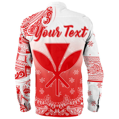 Hawaii Long Sleeve Shirt Custom Kanaka Paisley Style