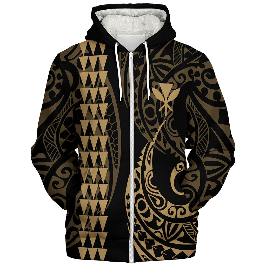 Hawaii Sherpa Hoodie Kanaka Kakau Style Ver.1