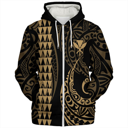 Hawaii Sherpa Hoodie Kanaka Kakau Style Ver.1