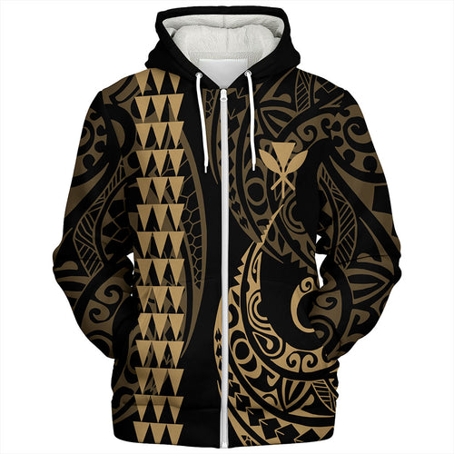 Hawaii Sherpa Hoodie Kanaka Kakau Style Ver.1