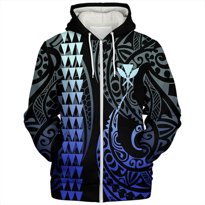 Hawaii Sherpa Hoodie Kanaka Kakau Style