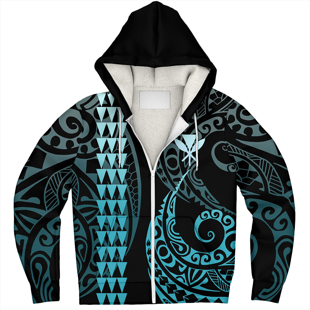 Hawaii Sherpa Hoodie Kanaka Kakau Style Ver.1