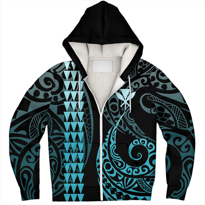 Hawaii Sherpa Hoodie Kanaka Kakau Style Ver.1