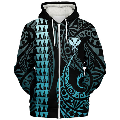 Hawaii Sherpa Hoodie Kanaka Kakau Style Ver.1