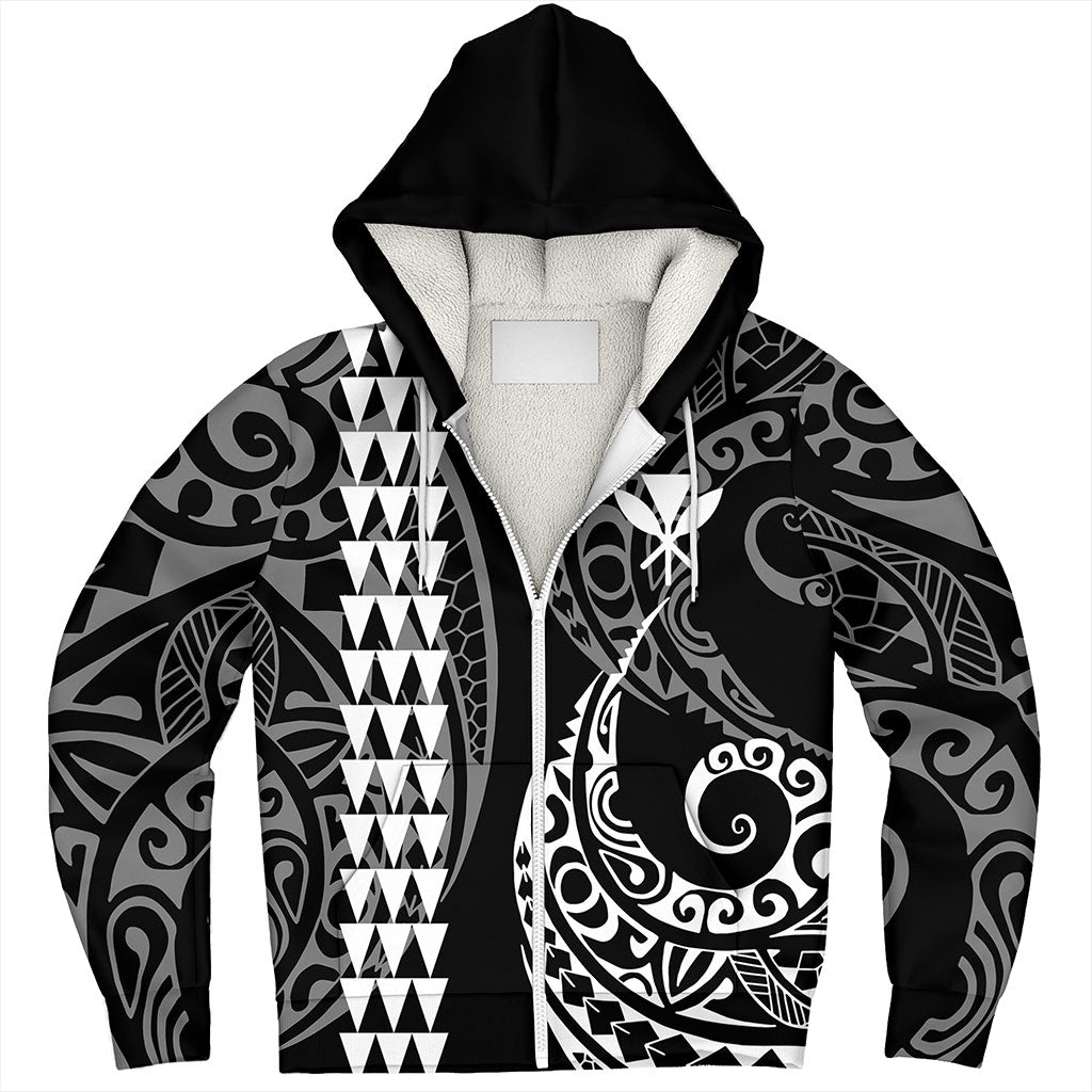 Hawaii Sherpa Hoodie Kanaka Kakau Style Ver.1