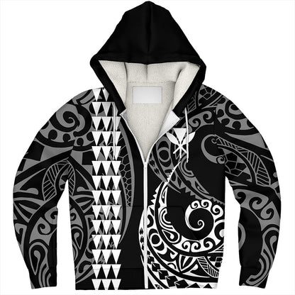 Hawaii Sherpa Hoodie Kanaka Kakau Style Ver.1