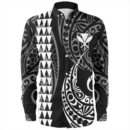 Hawaii Long Sleeve Shirt Kanaka Kakau Style Ver.1