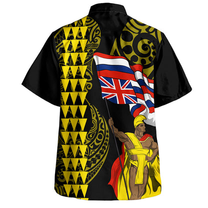 Hawaii Hawaiian Shirt Kanaka King Flag Kakau Style