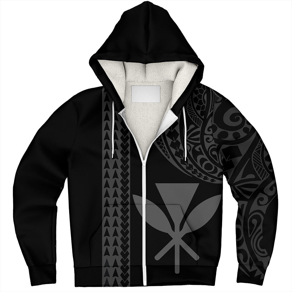 Hawaii Sherpa Hoodie Kanaka Maoli Polynesian Tribal Simple Style