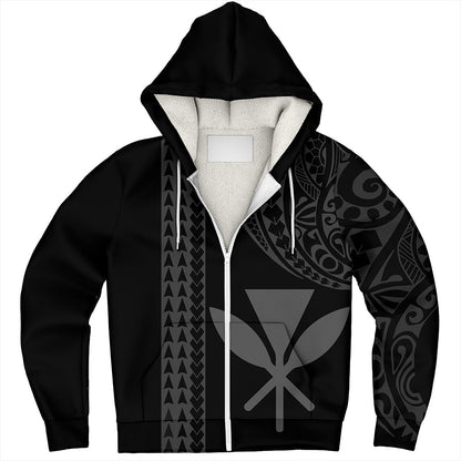 Hawaii Sherpa Hoodie Kanaka Maoli Polynesian Tribal Simple Style