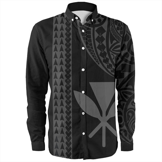 Hawaii Long Sleeve Shirt Kanaka Maoli Polynesian Tribal Simple Style