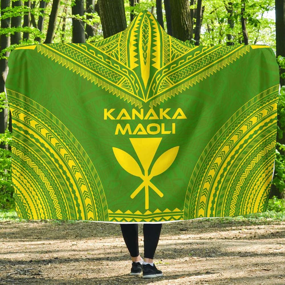 Kanaka Maoli Flag Polynesian Chief Hooded Blanket