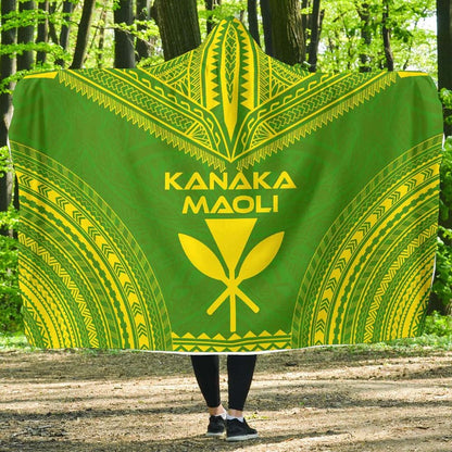 Kanaka Maoli Flag Polynesian Chief Hooded Blanket