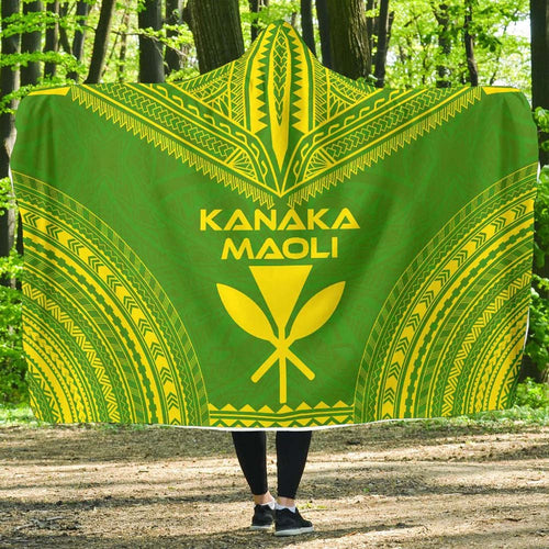 Kanaka Maoli Flag Polynesian Chief Hooded Blanket