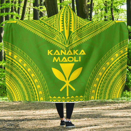 Kanaka Maoli Flag Polynesian Chief Hooded Blanket