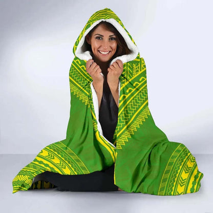 Kanaka Maoli Flag Polynesian Chief Hooded Blanket