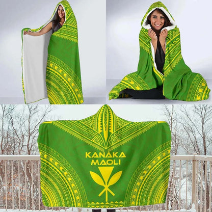 Kanaka Maoli Flag Polynesian Chief Hooded Blanket