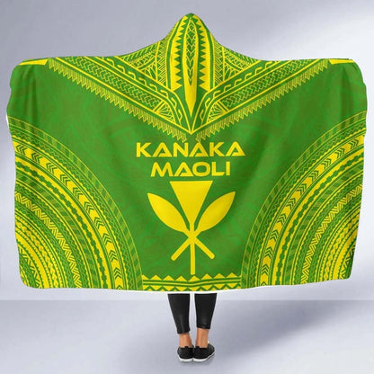 Kanaka Maoli Flag Polynesian Chief Hooded Blanket