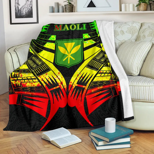 Kanaka Maoli Hawaii Flag Premium Blanket