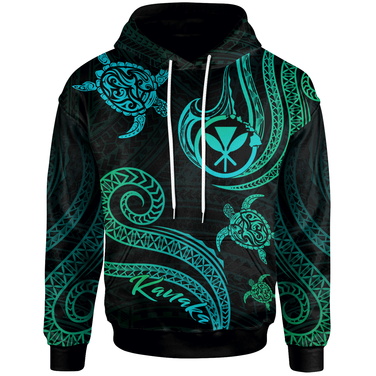 Hawaii Kanaka Maoli Hoodie - Polynesian Turtle With Pattern