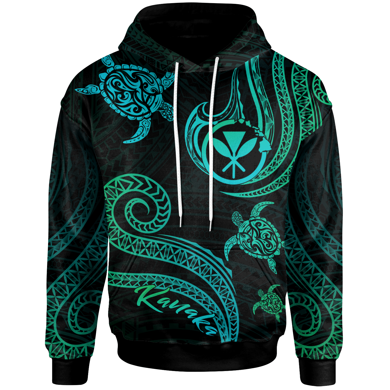 Hawaii Kanaka Maoli Hoodie - Polynesian Turtle With Pattern