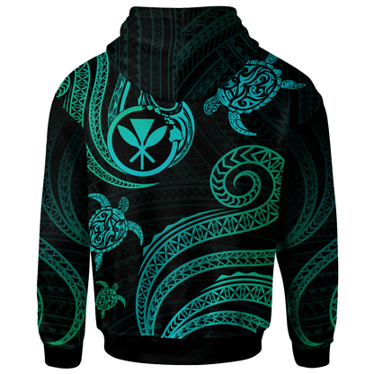 Hawaii Kanaka Maoli Hoodie - Polynesian Turtle With Pattern
