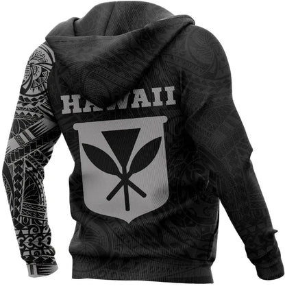 Polynesian Hoodie - Kanaka Maoli Flag Polynesian Tattoo Style Special Version