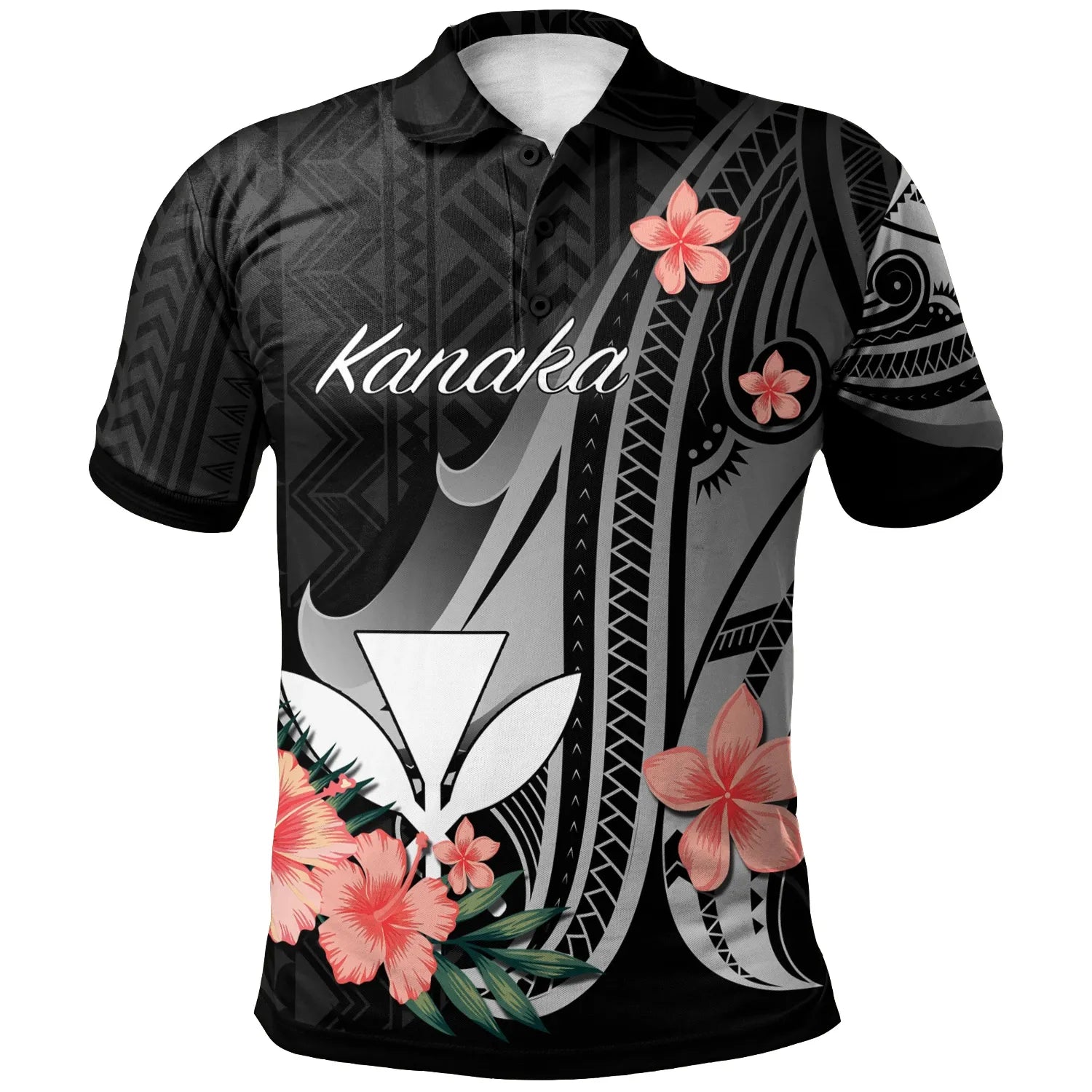 Kanaka Maoli Polo Shirt - Polynesian Hibiscus Pattern Style
