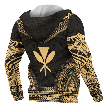 Kanaka Maoli Polynesian Chief Custom Personalised Hoodie - Gold Version