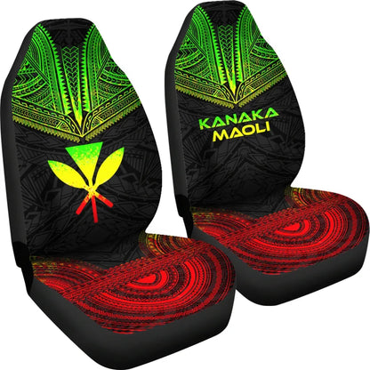 Hawaii Car Seat Cover - Kanaka Maoli Polynesian Chief Tattoo Reggae Version