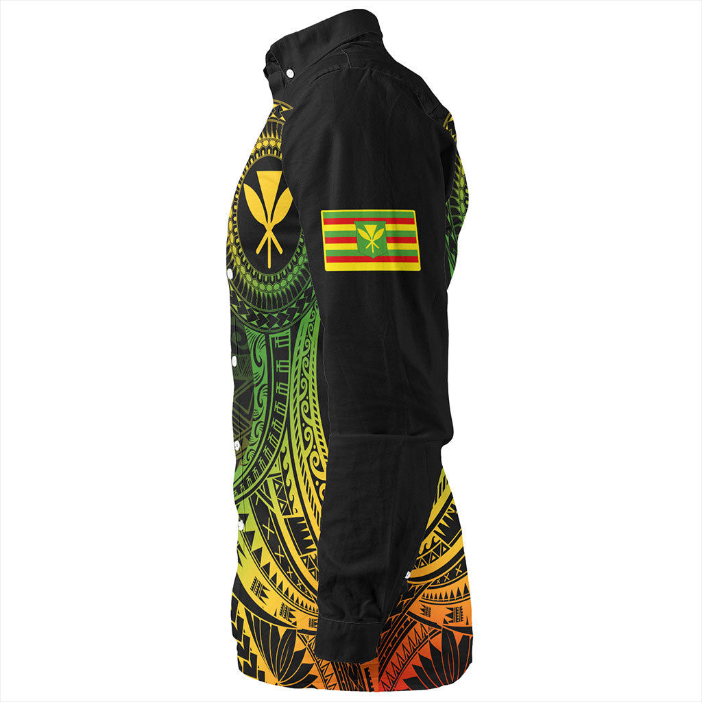 Hawaii Long Sleeve Shirt Kanaka Maoli Round Polynesian Tribal Reggae