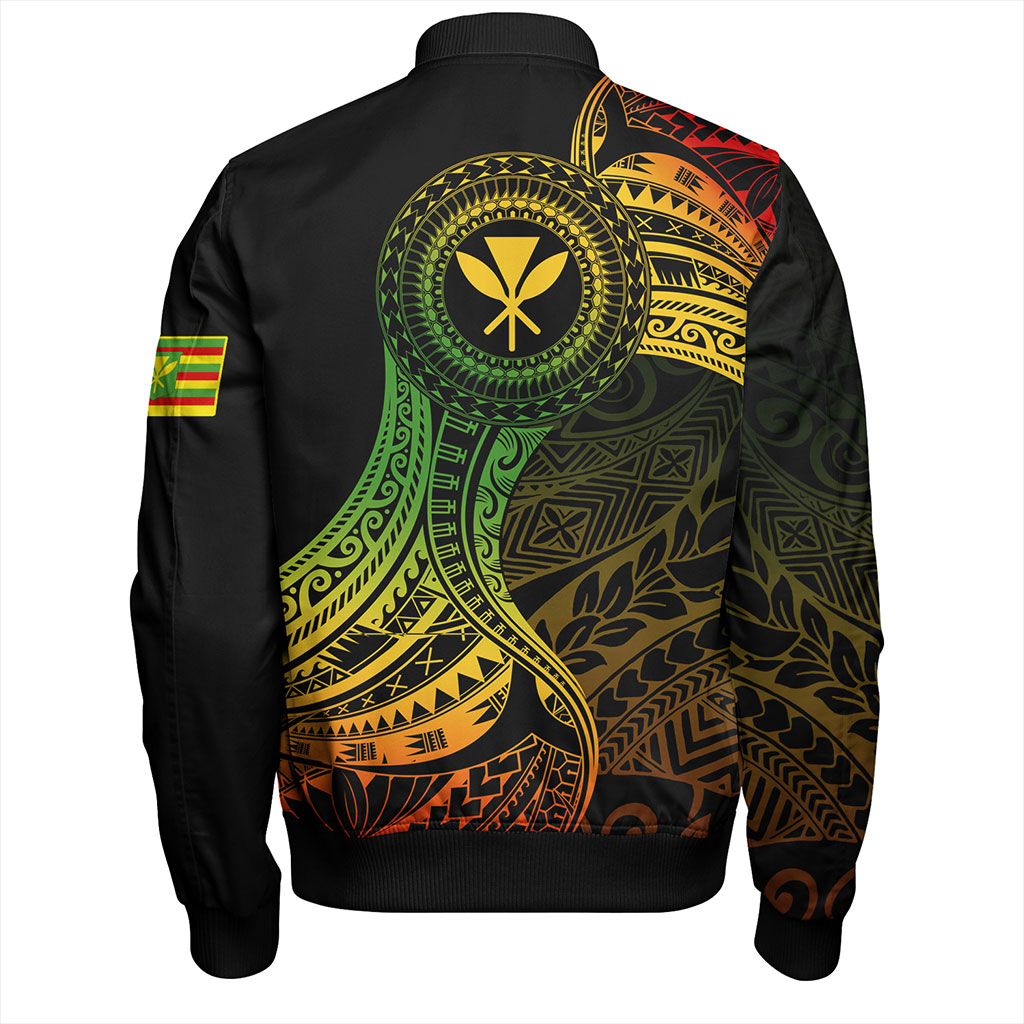 Hawaii Bomber Jacket Kanaka Maoli Round Polynesian Tribal Reggae