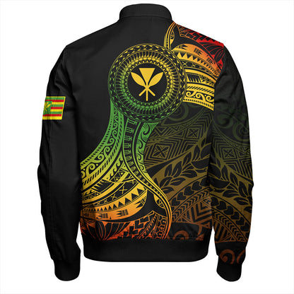 Hawaii Bomber Jacket Kanaka Maoli Round Polynesian Tribal Reggae