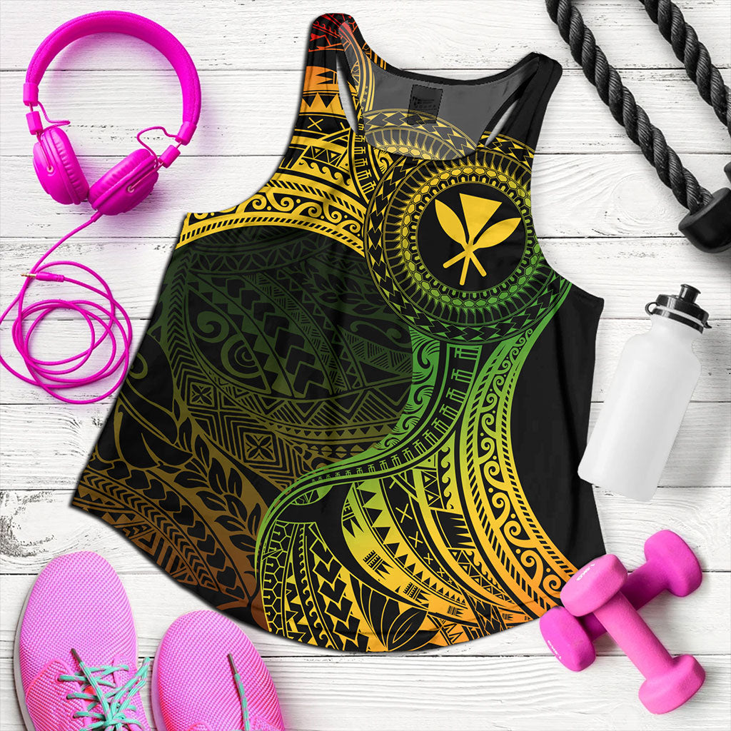 Hawaii Women Tank Kanaka Maoli Round Polynesian Tribal Reggae