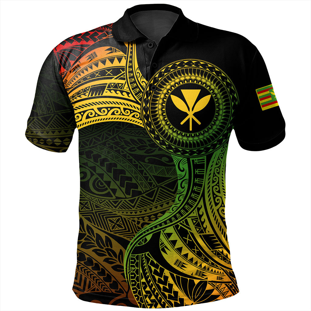 Hawaii Polo Shirt Kanaka Maoli Round Polynesian Tribal Reggae