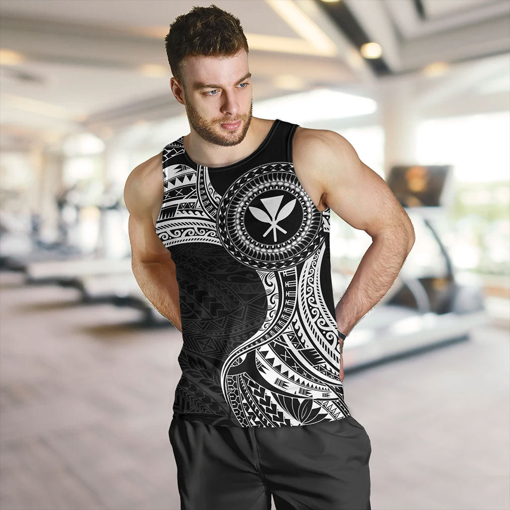 Hawaii Tank Top Kanaka Maoli Round Polynesian Tribal White