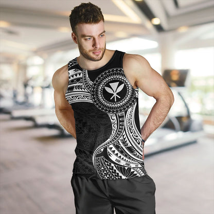 Hawaii Tank Top Kanaka Maoli Round Polynesian Tribal White