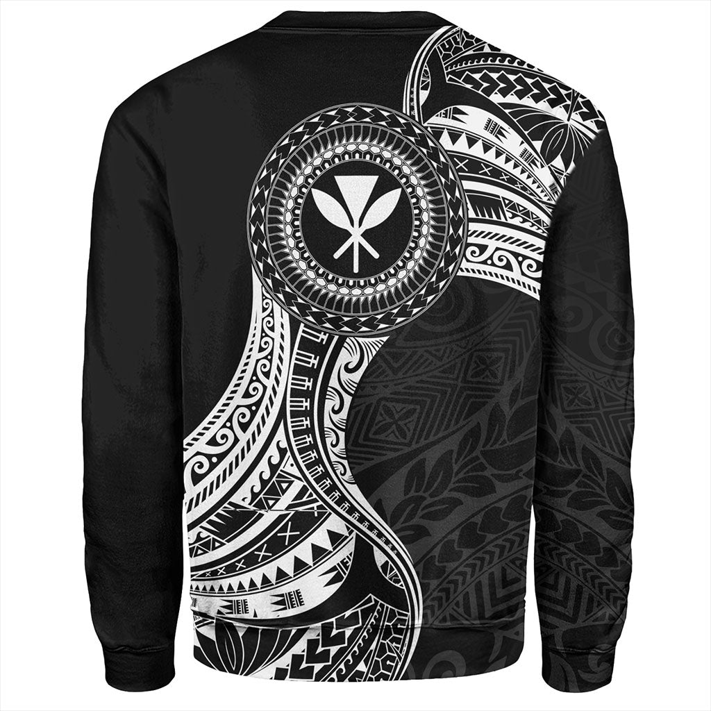 Hawaii Sweatshirt Kanaka Maoli Round Polynesian Tribal White