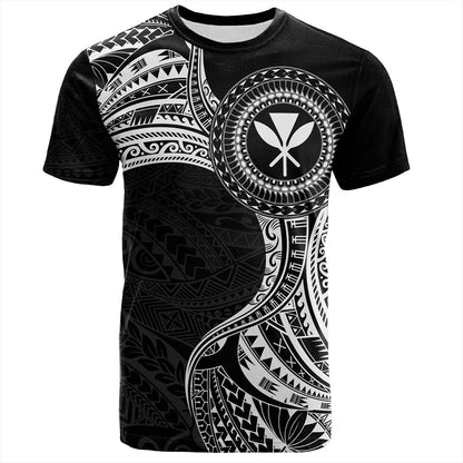 Hawaii T-Shirt Kanaka Maoli Round Polynesian Tribal White