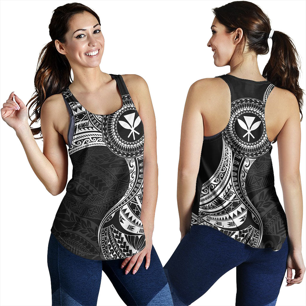 Hawaii Women Tank Kanaka Maoli Round Polynesian Tribal White