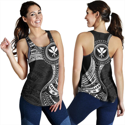 Hawaii Women Tank Kanaka Maoli Round Polynesian Tribal White