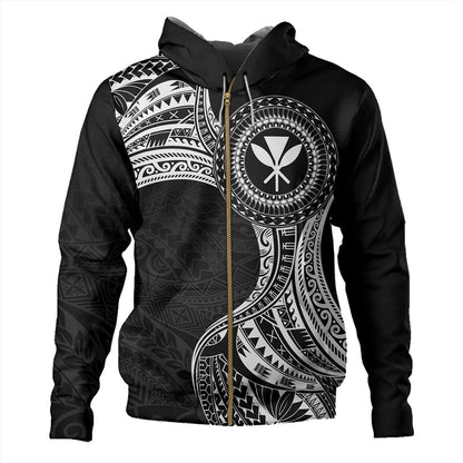 Hawaii Hoodie Kanaka Maoli Round Polynesian Tribal White