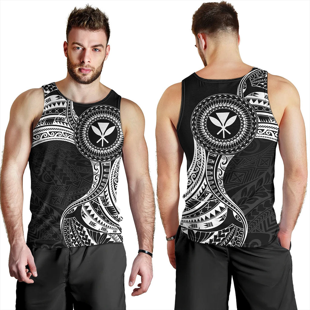 Hawaii Tank Top Kanaka Maoli Round Polynesian Tribal White